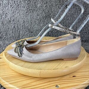 Sam Edelman Rexley 2 Flats Womens Size 7.5 Embellished Beaded Eye Studded Shoes